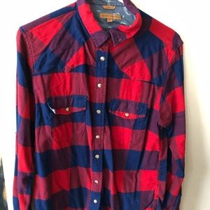 Red and blue flannel shirt